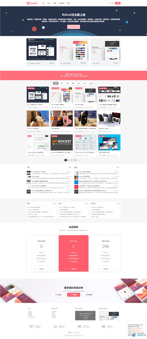 站长素材下载类WordPress主题模板