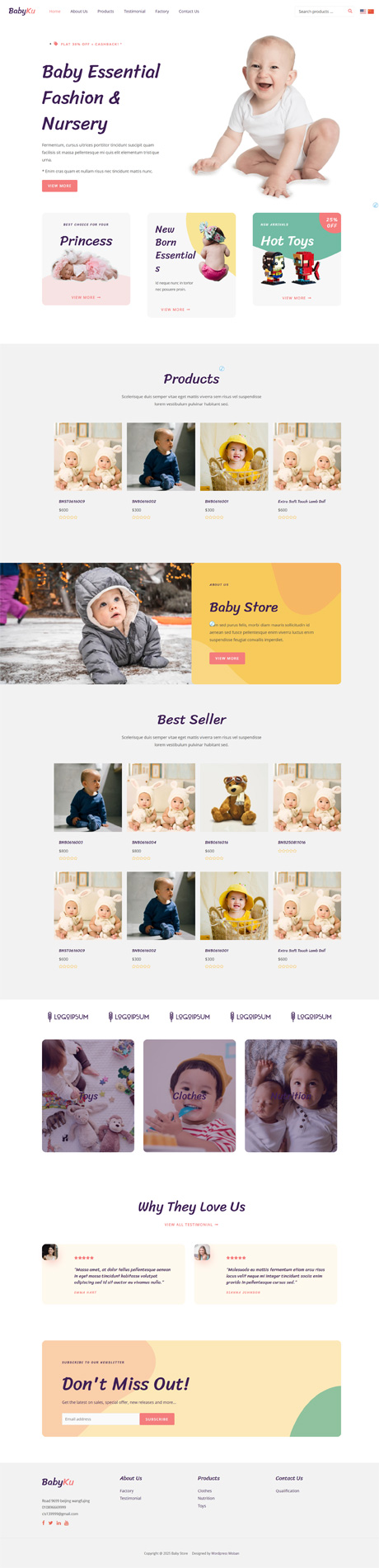 响应式婴幼儿儿童玩具生活用品多语言外贸网站Wordpress模板主题