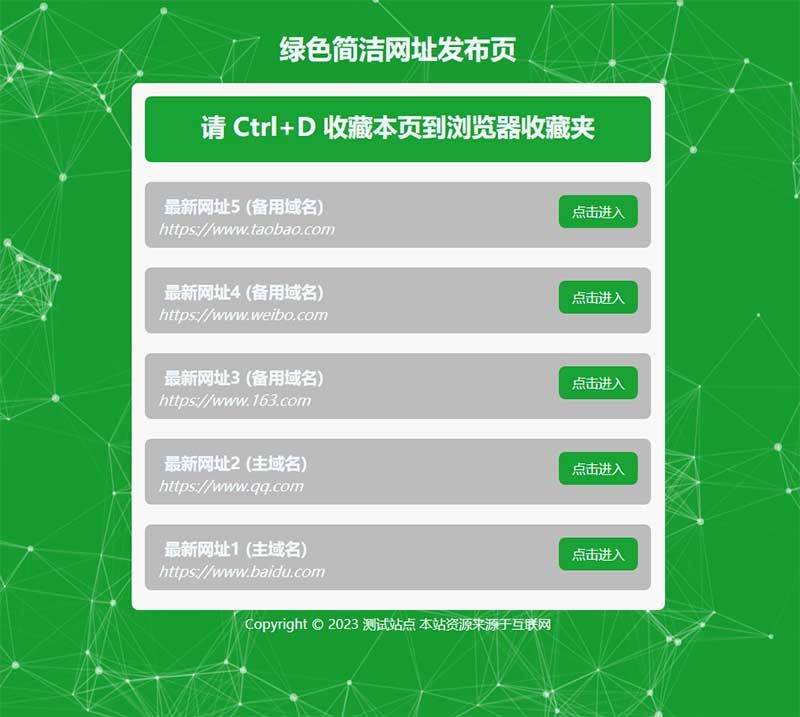 网址发布页面Wordpress模板预览图