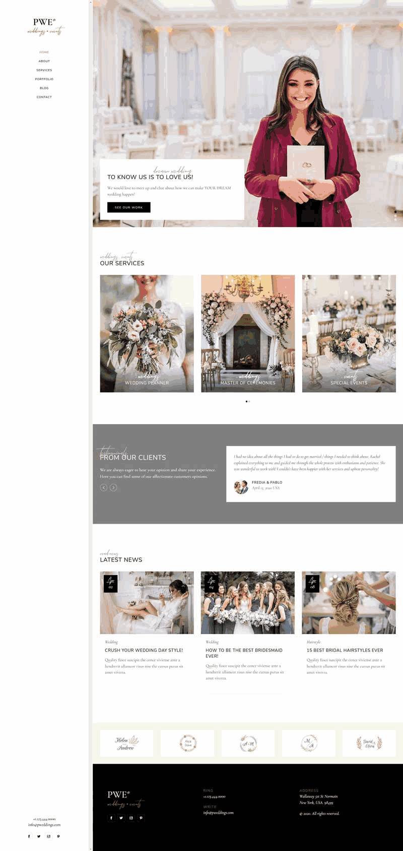 婚纱摄影/婚礼活动策划网站Wordpress模板（带手机版）效果图