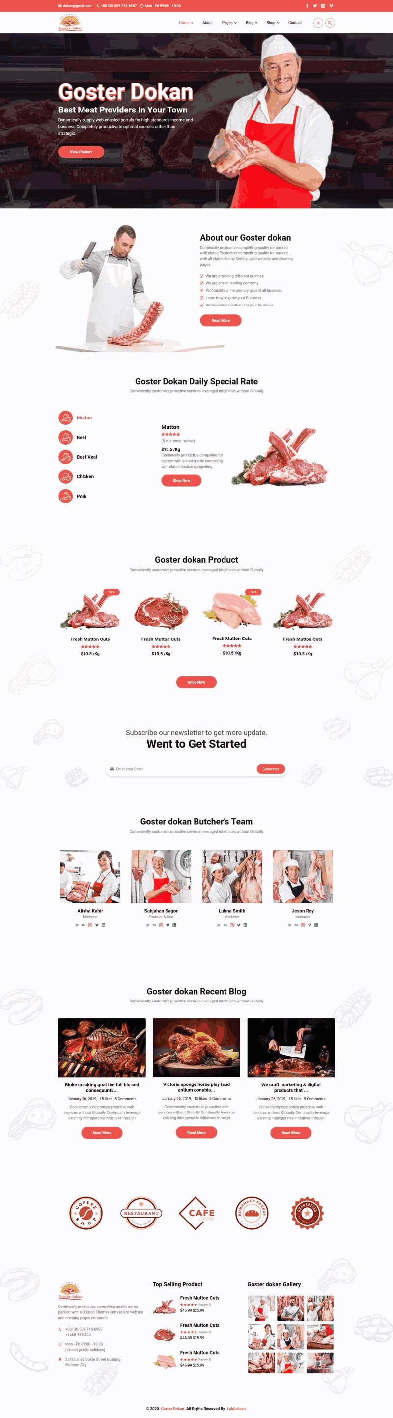 肉类食品行业网站Wordpress模板（带手机版）效果图