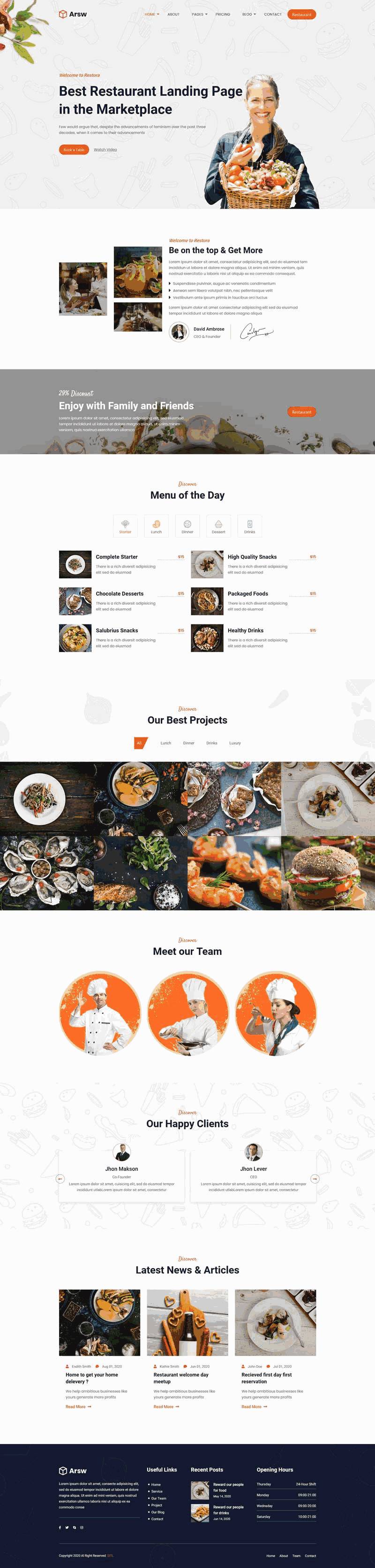 甜品美食餐厅展示Wordpress模板（带手机版）效果图