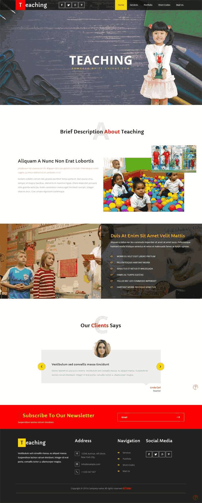 国外宽屏的儿童教育网站WordPress模板（带手机版）效果图