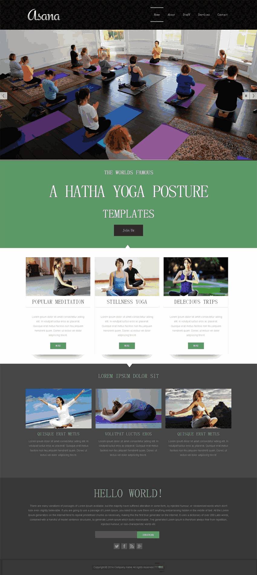 国外美体瘦身瑜伽网站divcss WordPress模板（带手机版）效果图