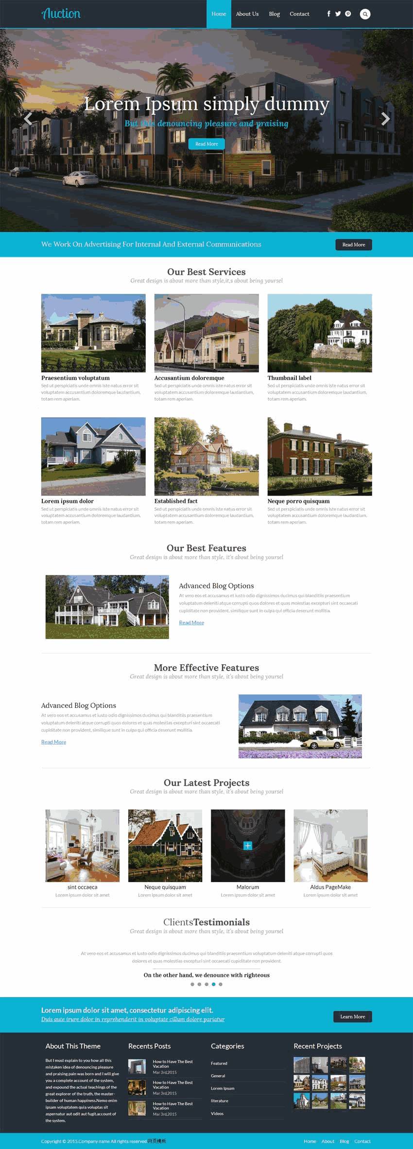 国外房子建筑绿化公司网站Wordpress模板（带手机版）效果图