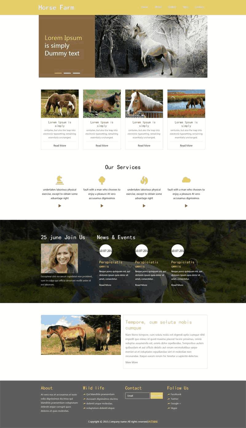 简单的畜牧业养殖场网站Wordpress模板（带手机版）效果图