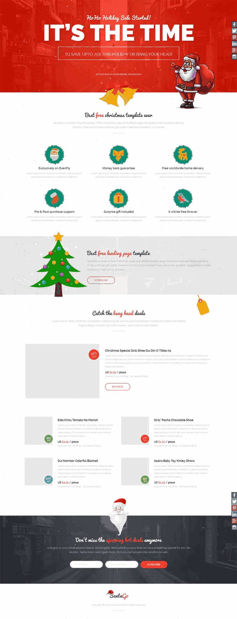 5国外商品促销圣诞节专题Wordpress模板（含手机站）效果图