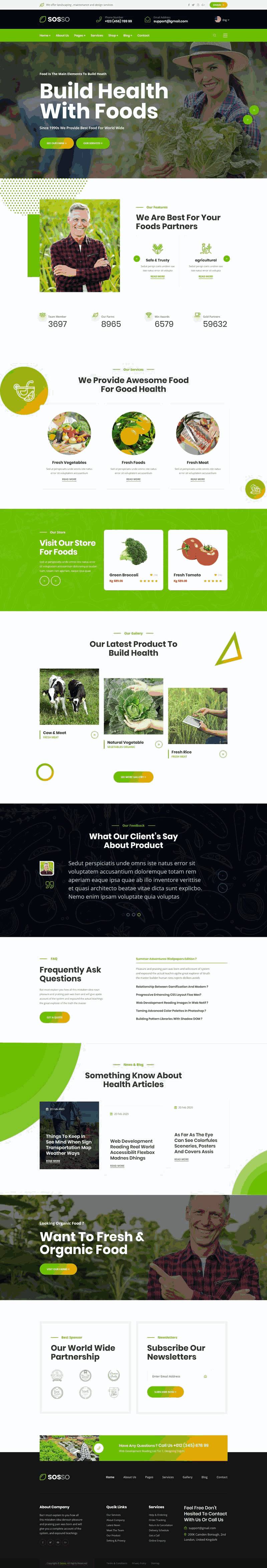 有机食品农业网站WordPress模板（带手机版）效果图