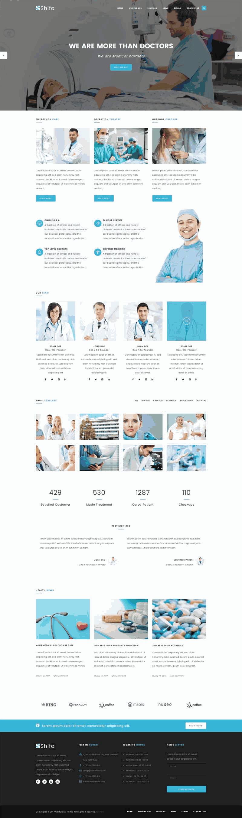 宽屏实用的医疗健康医院体检网站Wordpress模板（带手机版）效果图