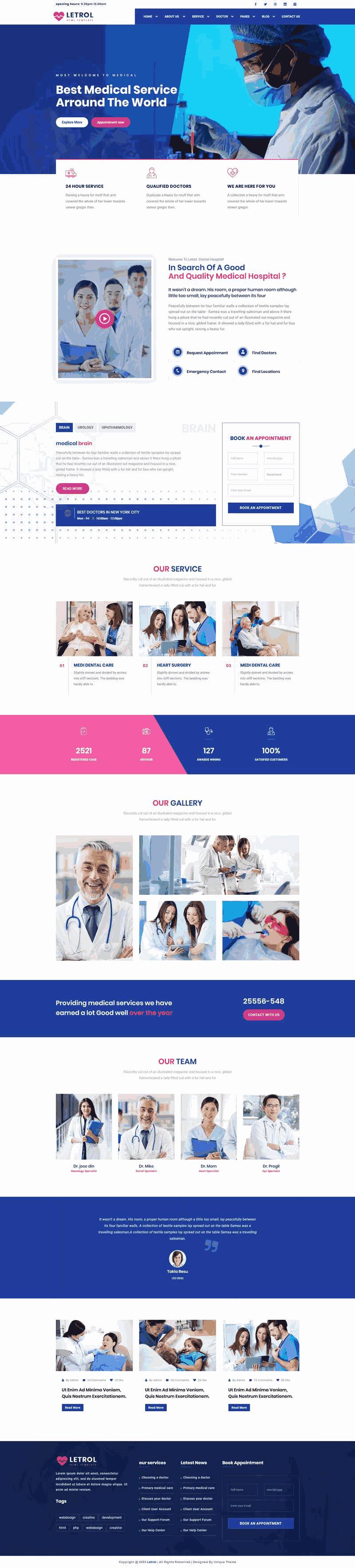 健康医疗行业网站Wordpress模板（带手机版）效果图