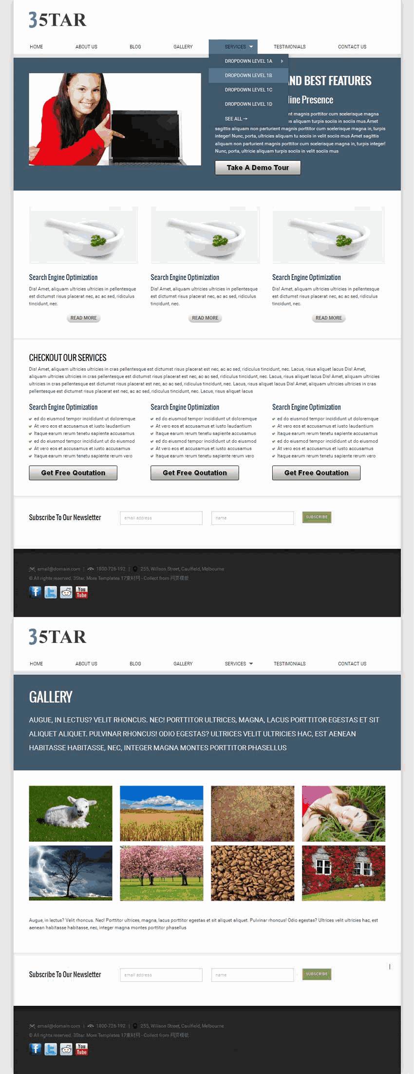 简单的咖啡公司网站Wordpress模板（带手机版）效果图