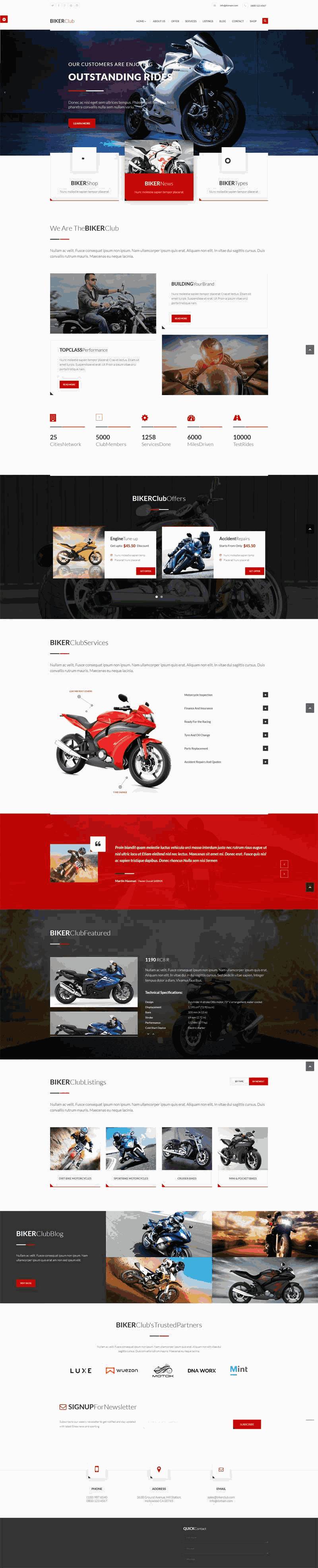 摩托车网上专卖店网站Wordpress模板（带手机版）效果图