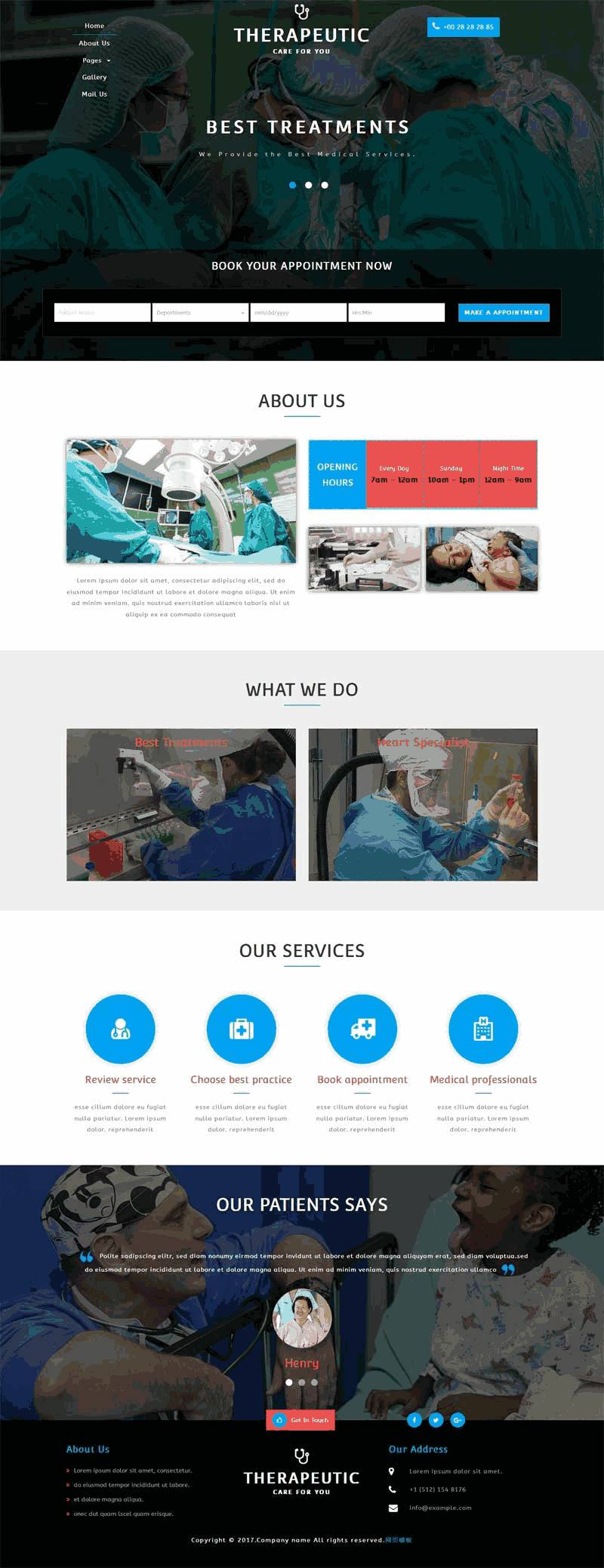 简单的妇产科医院网站Wordpress模板（带手机版）效果图