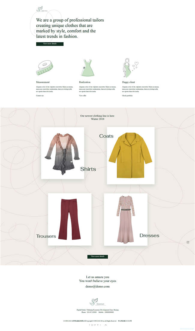 响应式服装服饰纺织鞋帽箱包网站Wordpress模板预览图