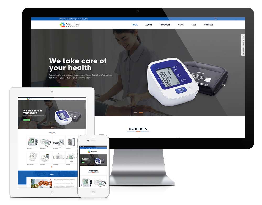 响应式血压计设备外贸网站模板预览图